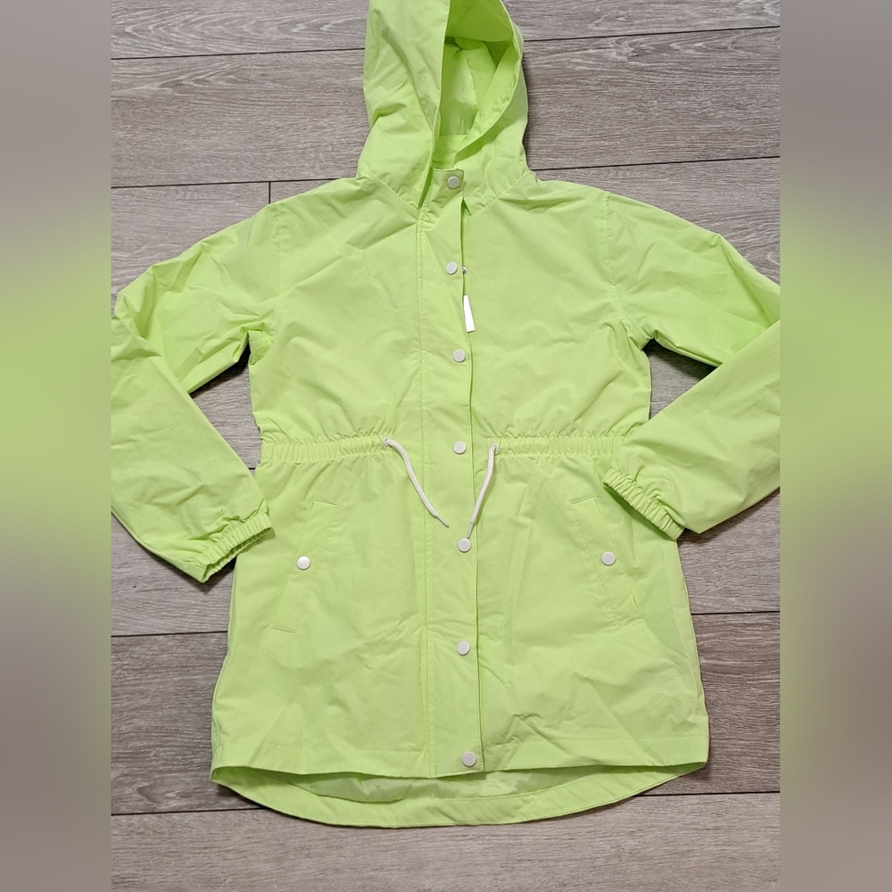 Brand New Kids Lime Green Hooded  Anorak Jacket